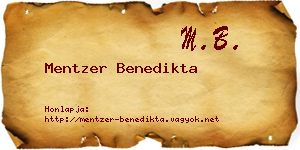 Mentzer Benedikta névjegykártya